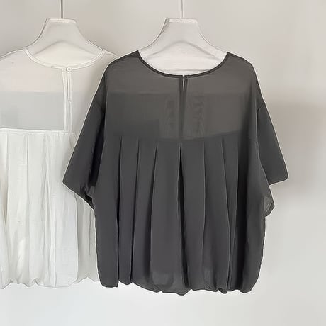 frill hem relaxed blouse /3color　NK2406