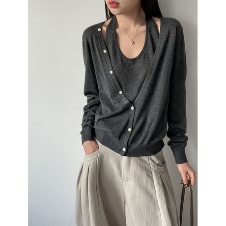 layered design knit top　NK2613