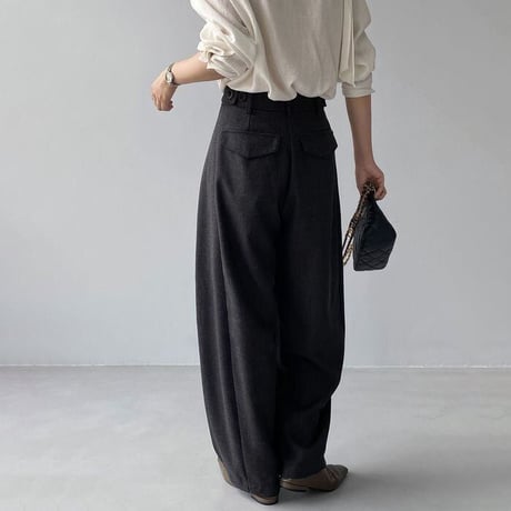 roll-up button hem tuck wide pants　NK2646