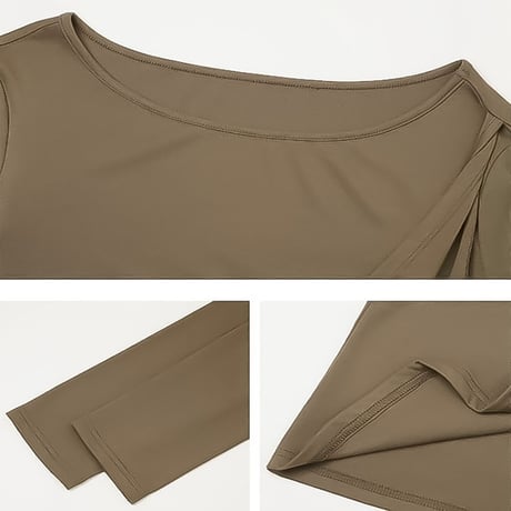 asymmetric layered long sleeve tee /2color　NK2339