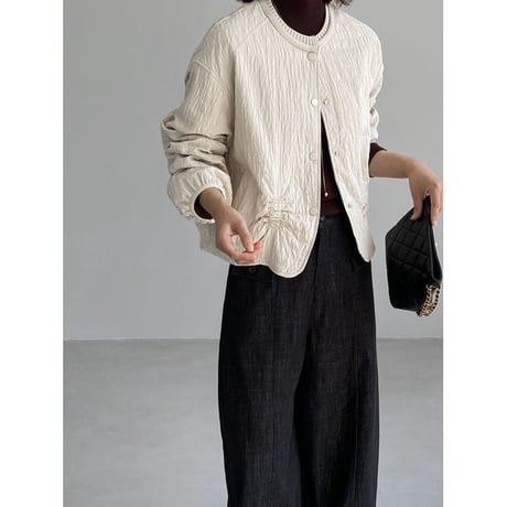 crinkled no collar jacket /3color　NK2765