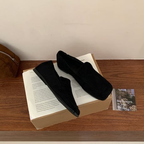 square toe suede-like flat shoes /3color　NK2702
