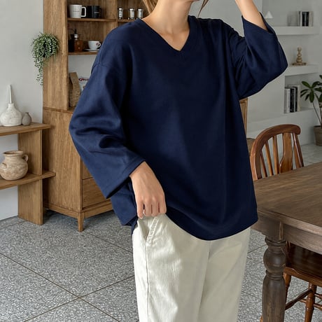 v-neck relaxed sweatshirt　NK2525