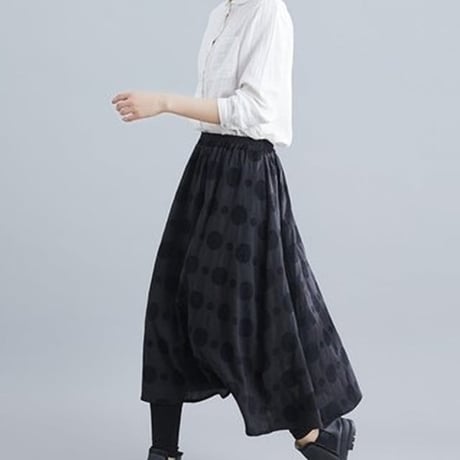 dot jacquard flare skirt　NK2698