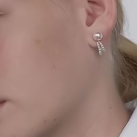double hoop pearl studs　NK2350