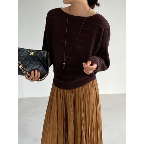 sheer knit dolman sleeve knit　NK2633
