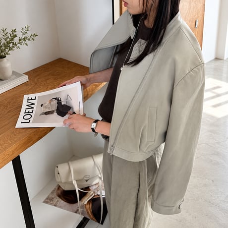 eco lether zip-up jacket　NK2570