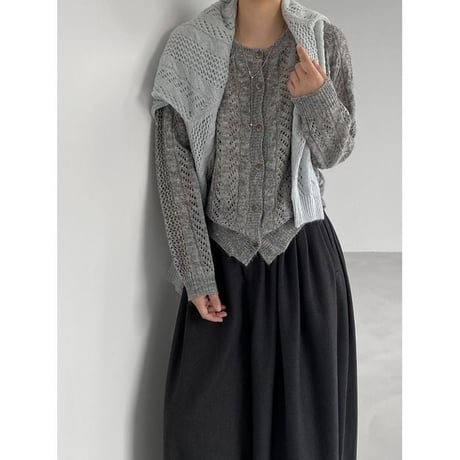 cable knit cardigan/3color　NK2657