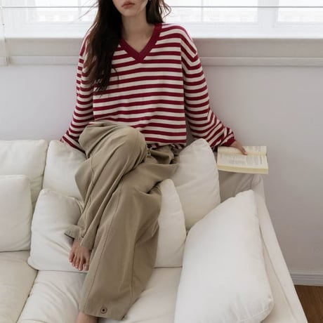 color block border pullover　NK2611