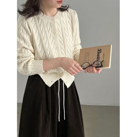 cable knit cardigan /4color　NK2627