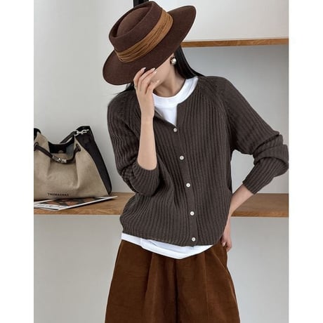 rib knit cardigan/4color　NK2662