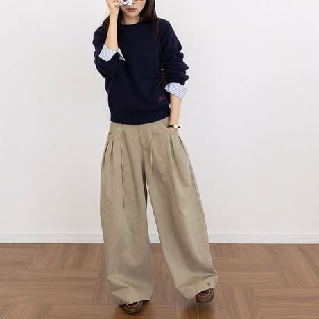 design tuck wide pants　NK2598
