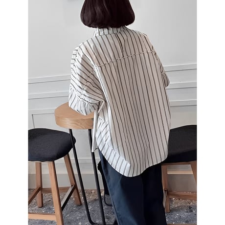 stripe shirt with back design　NK2671