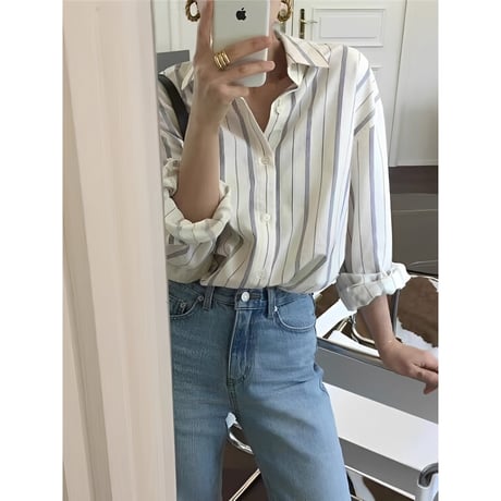 multi-stripe overshirt　NK2673