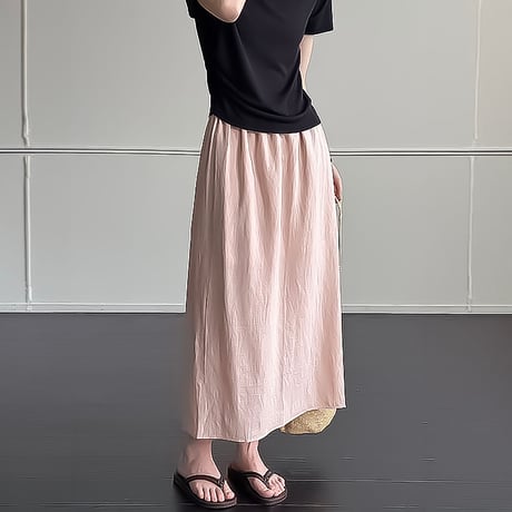 relaxed straight maxi skirt /4color　NK2398