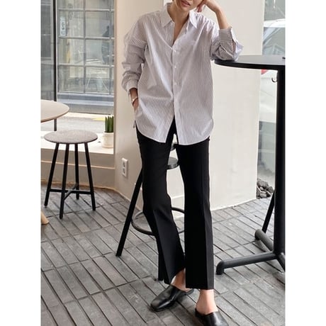 stripe side slit long shirt　NK2676