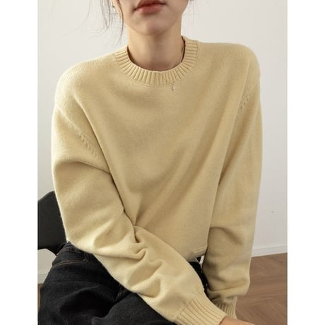 embroidered label knit pullover　NK2603