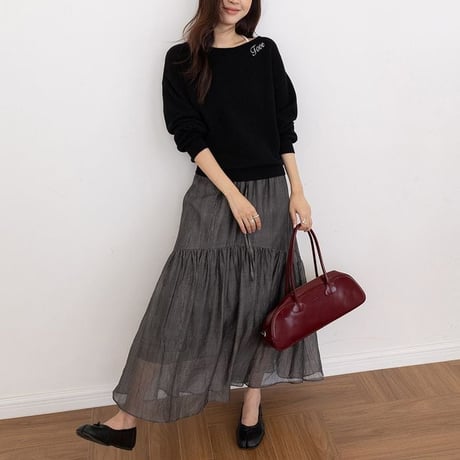 lettering knit pullover　NK2605
