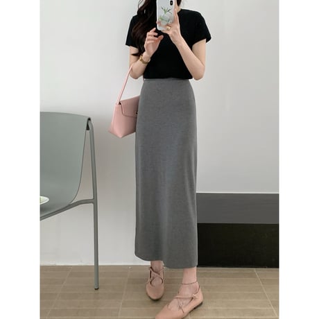 back slit i line skirt　NK2762