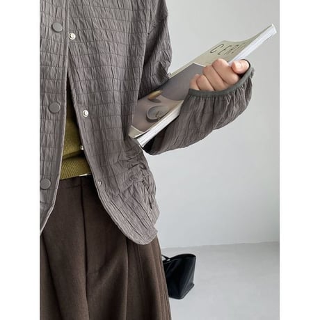 crinkled no collar jacket /3color　NK2765