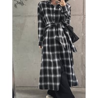 plaid shirt one piece　NK2672
