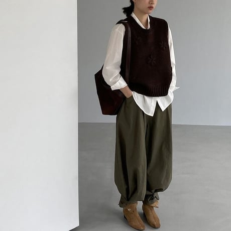 adjustable hem wide pants　NK2617