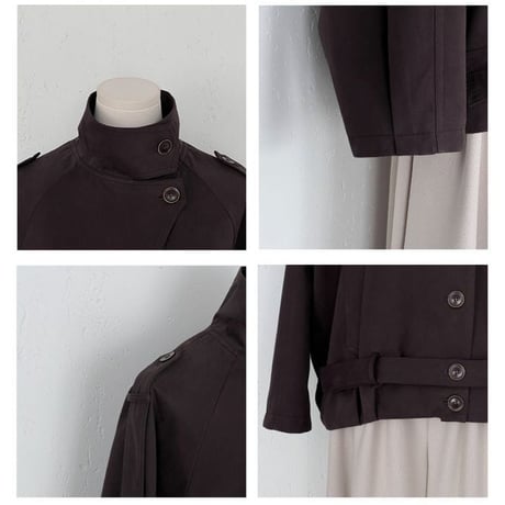 stand collar belt jacket /2color　NK2769