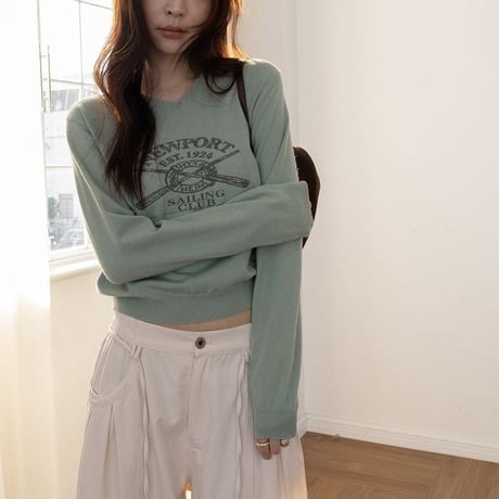 front logo knit pullover　NK2606
