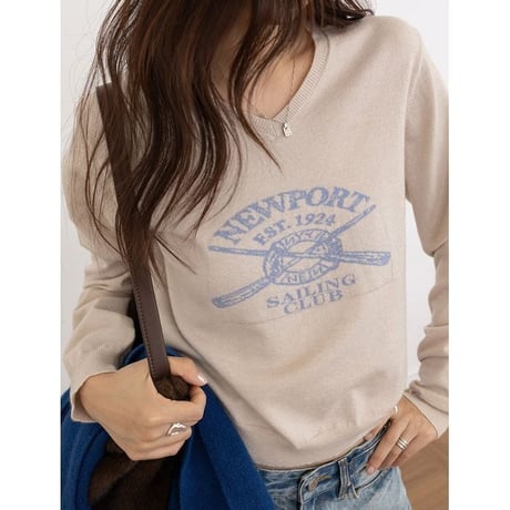 front logo knit pullover　NK2606