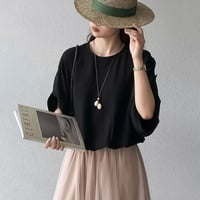 gathered sleeve dolman blouse /2color　NK2390