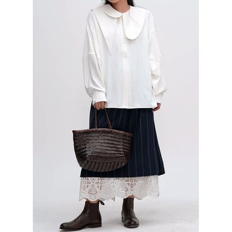 lace hem stripe skirt　NK2642