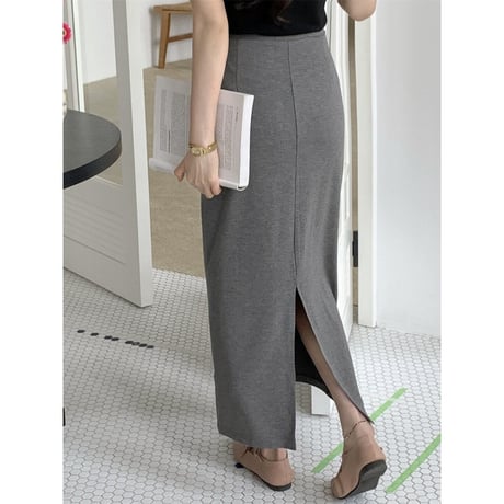 back slit i line skirt　NK2762