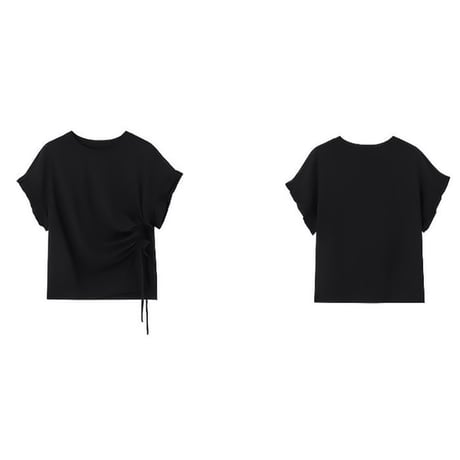 ruffle sleeve drawstring tee /3color　NK2243