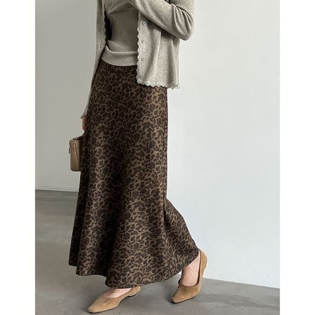 leopard a-line skirt　NK2608