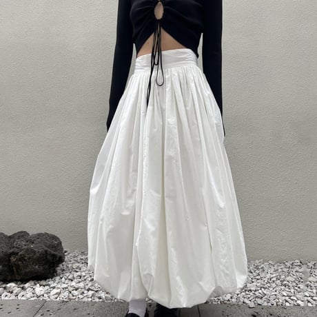 gathered high waist balloon skirt /2color　NK2697