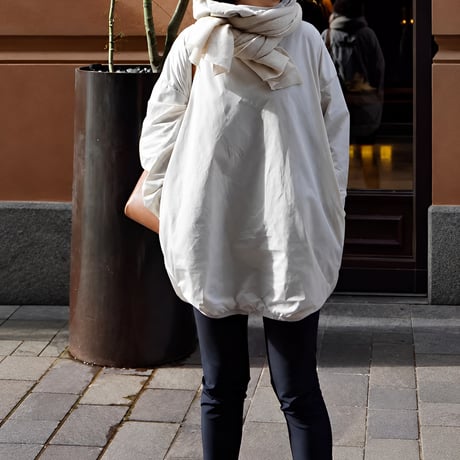 balloon hem hooded tunic　NK2498
