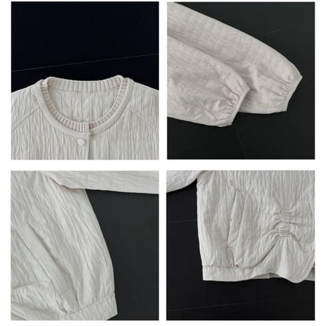 crinkled no collar jacket /3color　NK2765