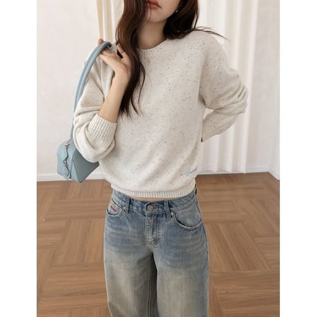 embroidered label knit pullover　NK2603