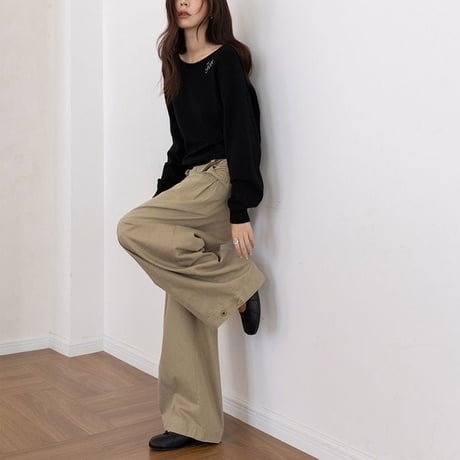 design tuck wide pants　NK2598