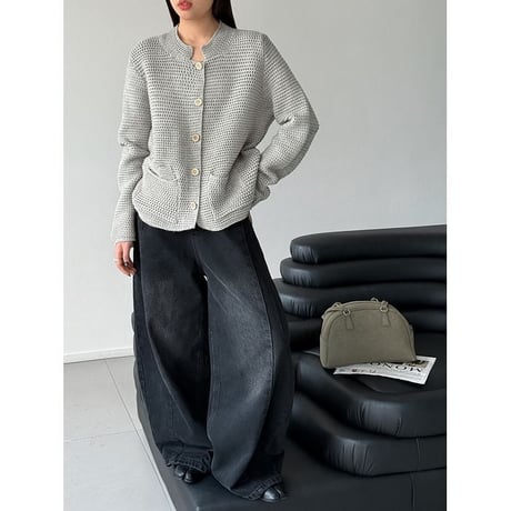waffle knit cardigan　NK2636