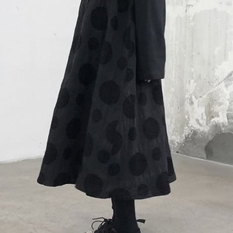 dot jacquard flare skirt　NK2698
