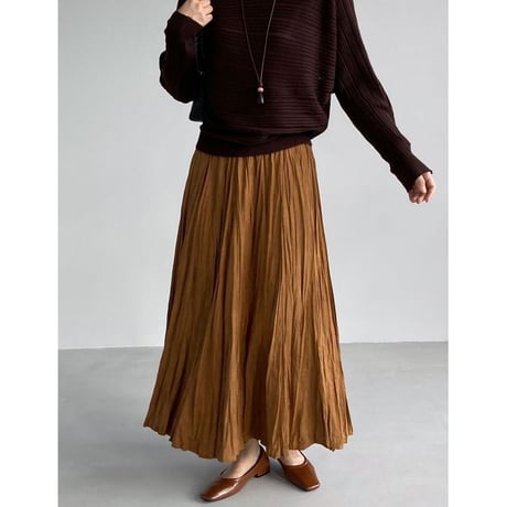 washer pleats long skirt　NK2654