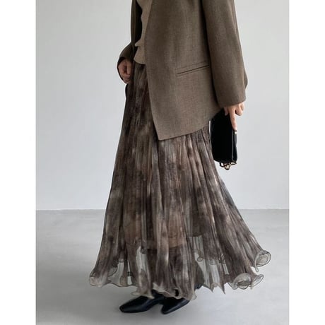 nuance sheer pleated skirt　NK2770