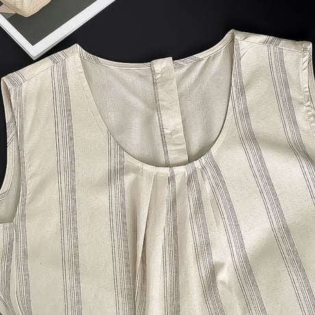 back button stripe sleeveless /3color　NK2403