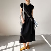 twist knot relaxed maxi dress /2color　NK2394