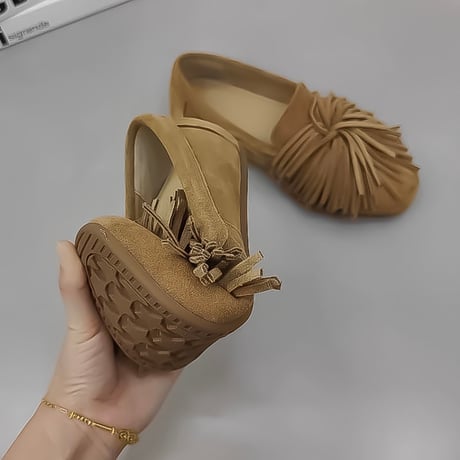 fringe tassel suede loafers /4color　NK2234