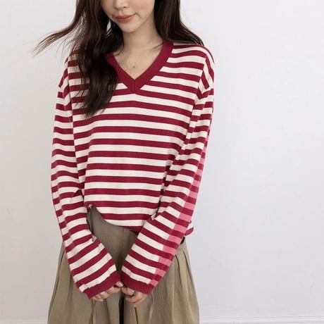 color block border pullover　NK2611