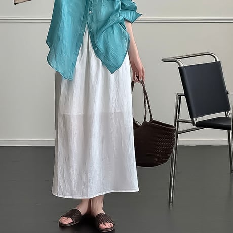 relaxed straight maxi skirt /4color　NK2398
