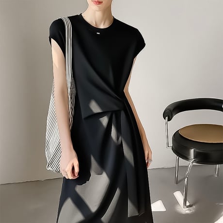 twist knot relaxed maxi dress /2color　NK2394
