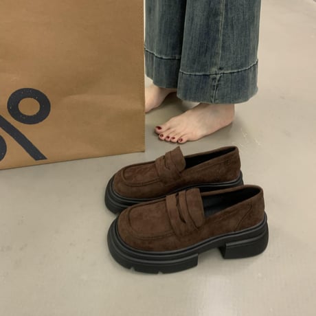suede-like thick-soled loafer /3color　NK2700